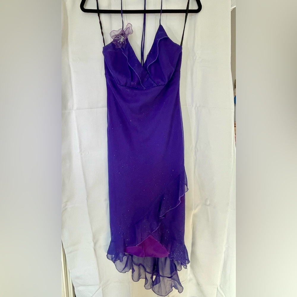 Y2K vintage Sparkle Purple Halter Dress